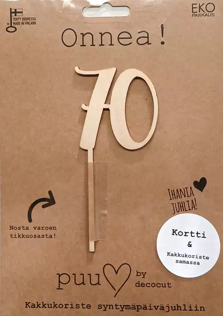 70 v vuosimerkki Decocut - Kakkukoristeet - 9358 - 1